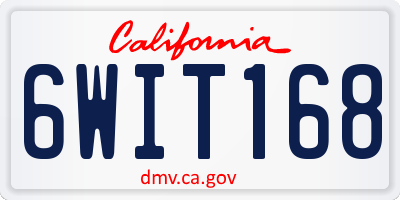 CA license plate 6WIT168