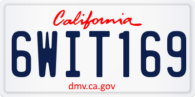 CA license plate 6WIT169