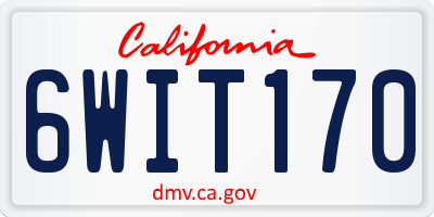 CA license plate 6WIT170