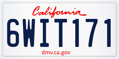 CA license plate 6WIT171