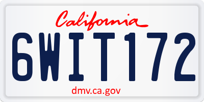 CA license plate 6WIT172