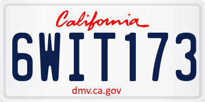 CA license plate 6WIT173