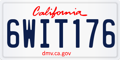 CA license plate 6WIT176