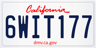 CA license plate 6WIT177