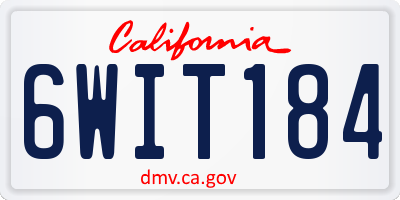 CA license plate 6WIT184