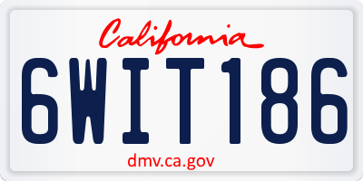 CA license plate 6WIT186
