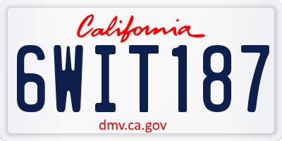 CA license plate 6WIT187