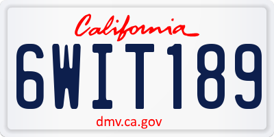 CA license plate 6WIT189