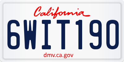 CA license plate 6WIT190
