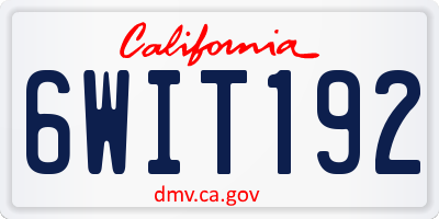 CA license plate 6WIT192