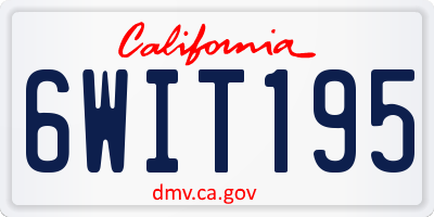 CA license plate 6WIT195