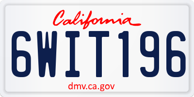CA license plate 6WIT196