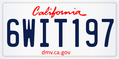 CA license plate 6WIT197