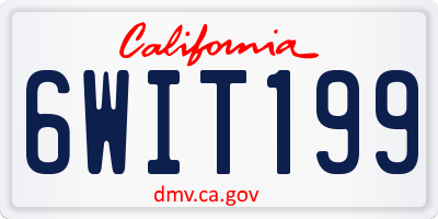 CA license plate 6WIT199
