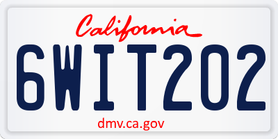 CA license plate 6WIT202