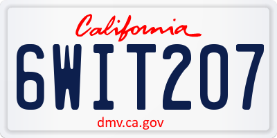 CA license plate 6WIT207