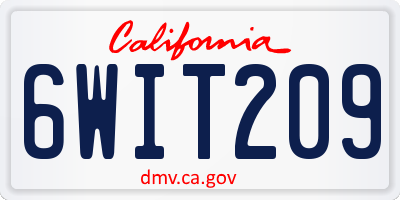 CA license plate 6WIT209