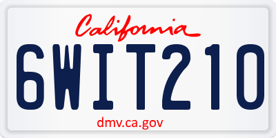 CA license plate 6WIT210