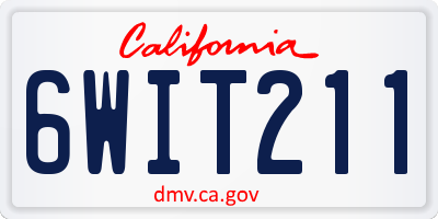 CA license plate 6WIT211