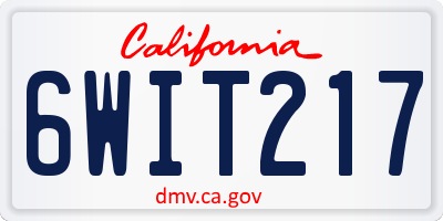 CA license plate 6WIT217