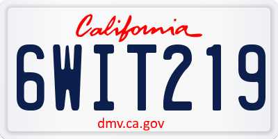 CA license plate 6WIT219