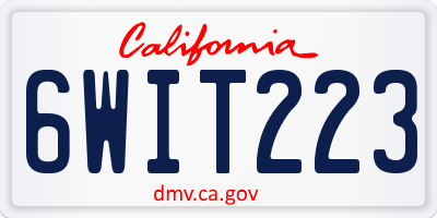CA license plate 6WIT223