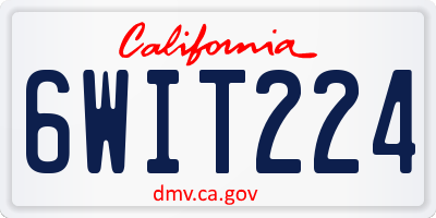 CA license plate 6WIT224