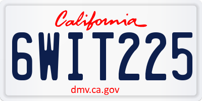 CA license plate 6WIT225