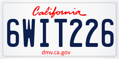 CA license plate 6WIT226