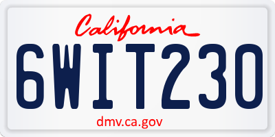 CA license plate 6WIT230