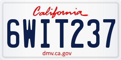 CA license plate 6WIT237