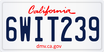 CA license plate 6WIT239