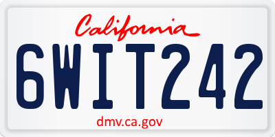 CA license plate 6WIT242