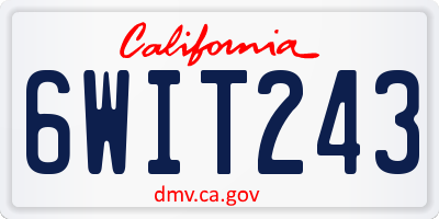 CA license plate 6WIT243