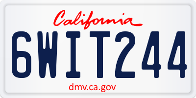 CA license plate 6WIT244