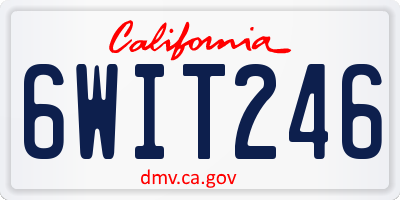 CA license plate 6WIT246