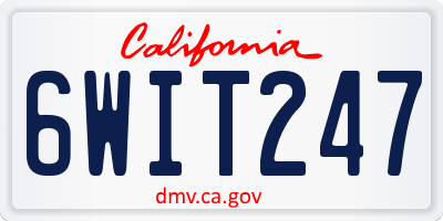 CA license plate 6WIT247