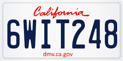 CA license plate 6WIT248