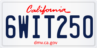 CA license plate 6WIT250