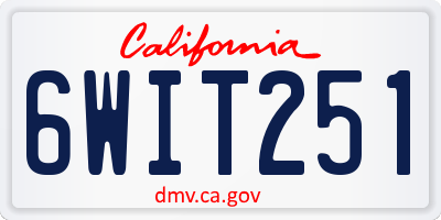 CA license plate 6WIT251