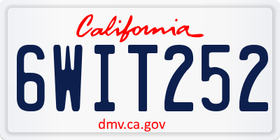 CA license plate 6WIT252