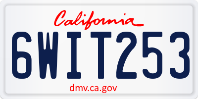 CA license plate 6WIT253