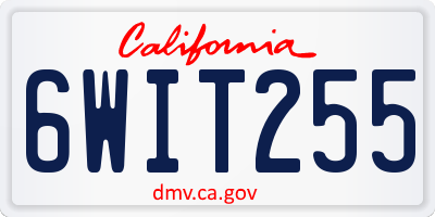 CA license plate 6WIT255