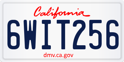 CA license plate 6WIT256