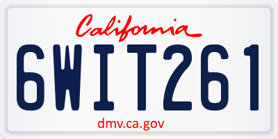 CA license plate 6WIT261