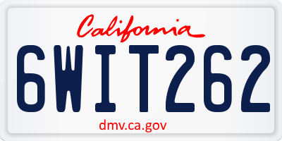 CA license plate 6WIT262