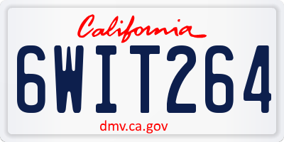CA license plate 6WIT264