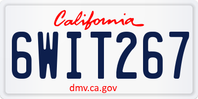 CA license plate 6WIT267