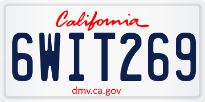 CA license plate 6WIT269