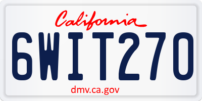 CA license plate 6WIT270